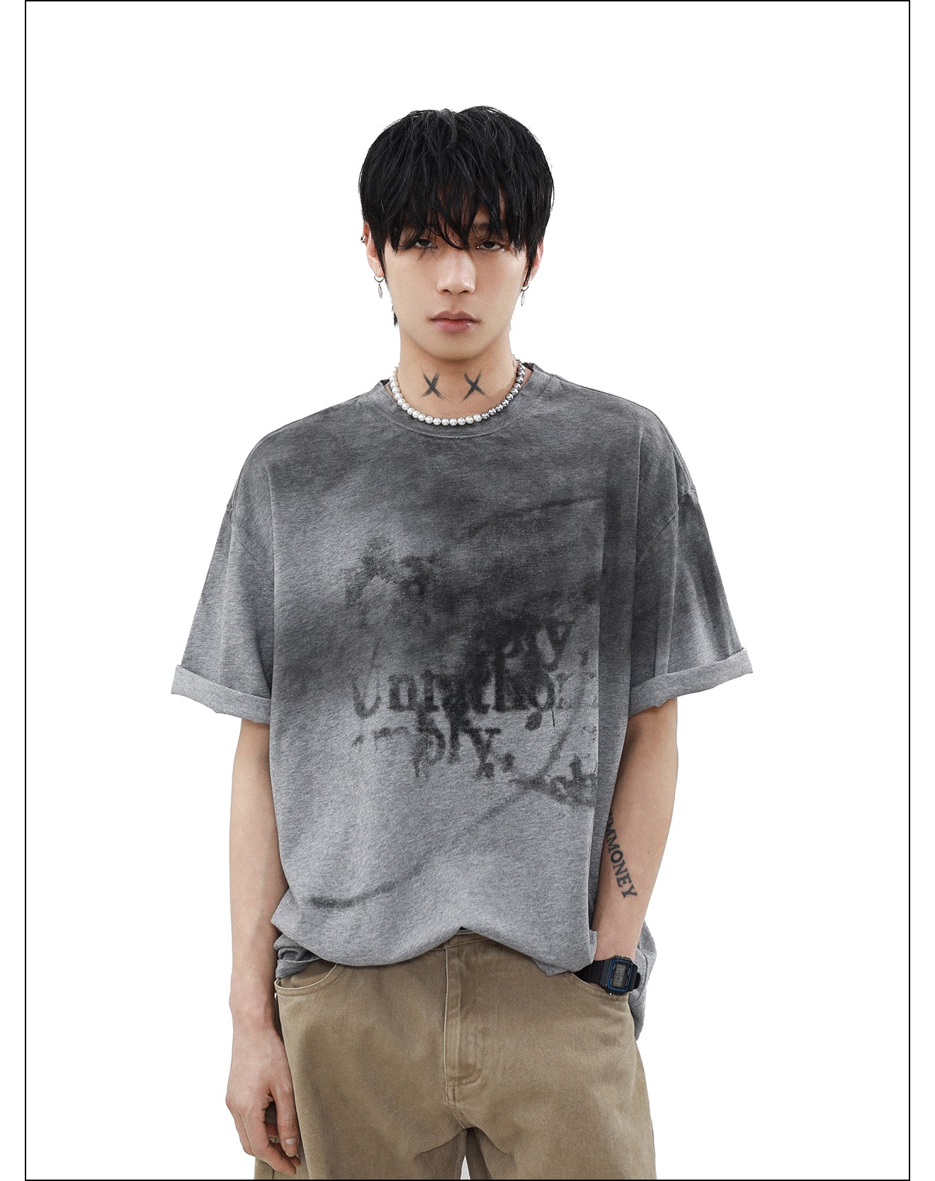 ニッチ 落書き Tシャツ P2074