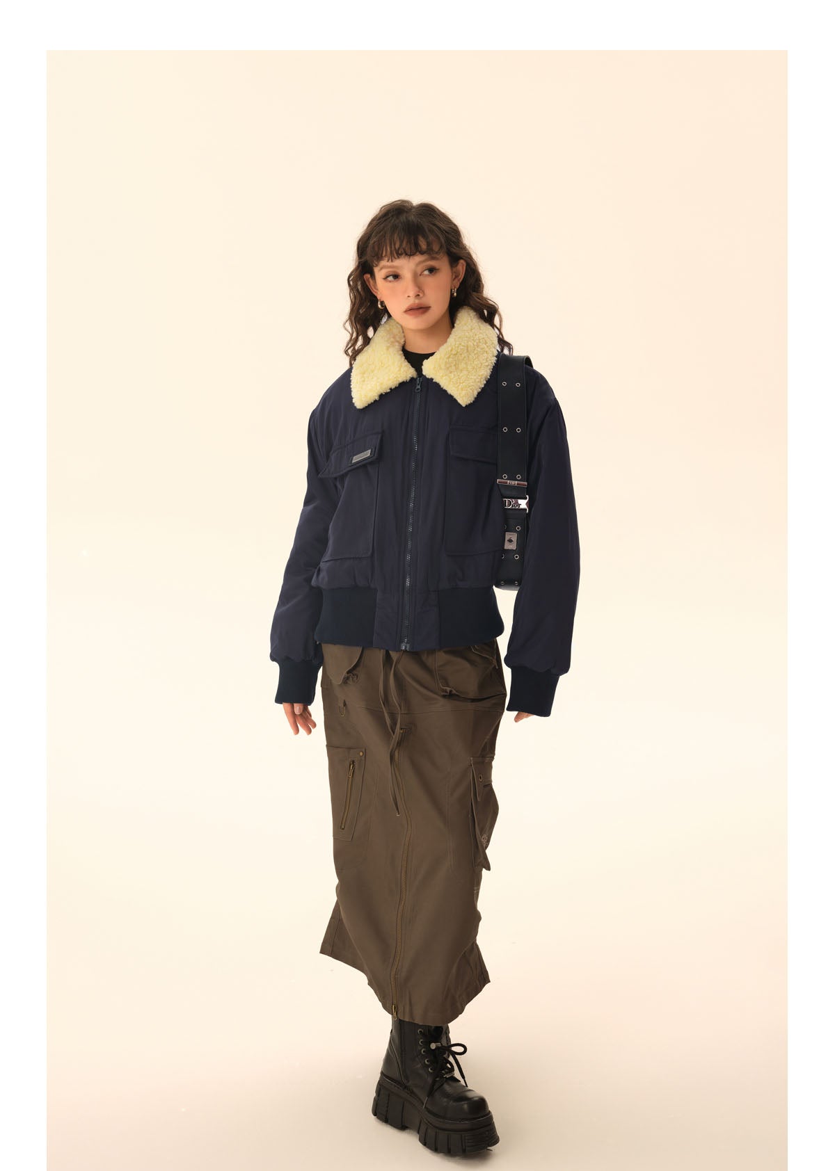 Retro short boa work jacket P454