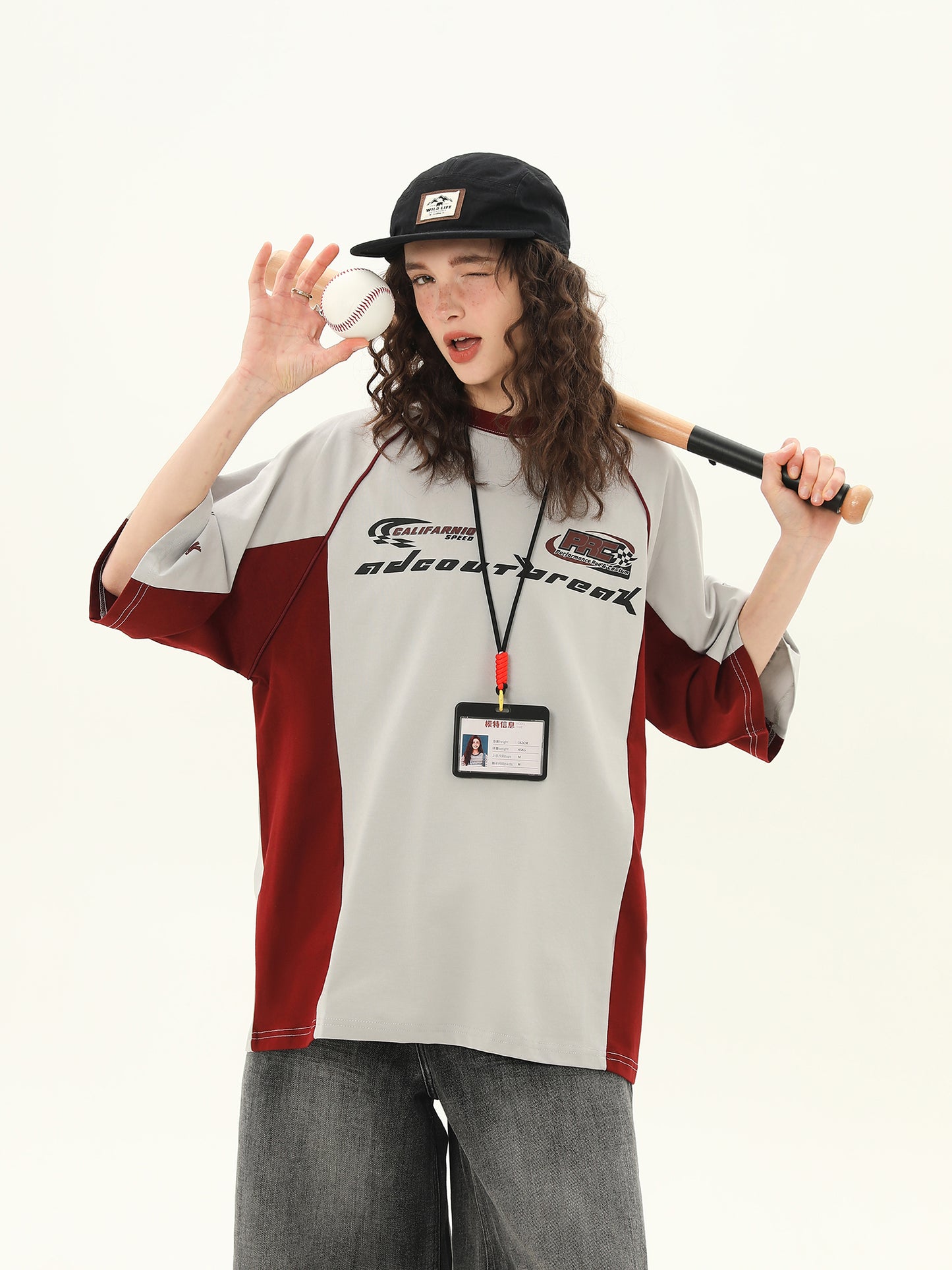 スプライシング コントラストカラー Tシャツ P2104