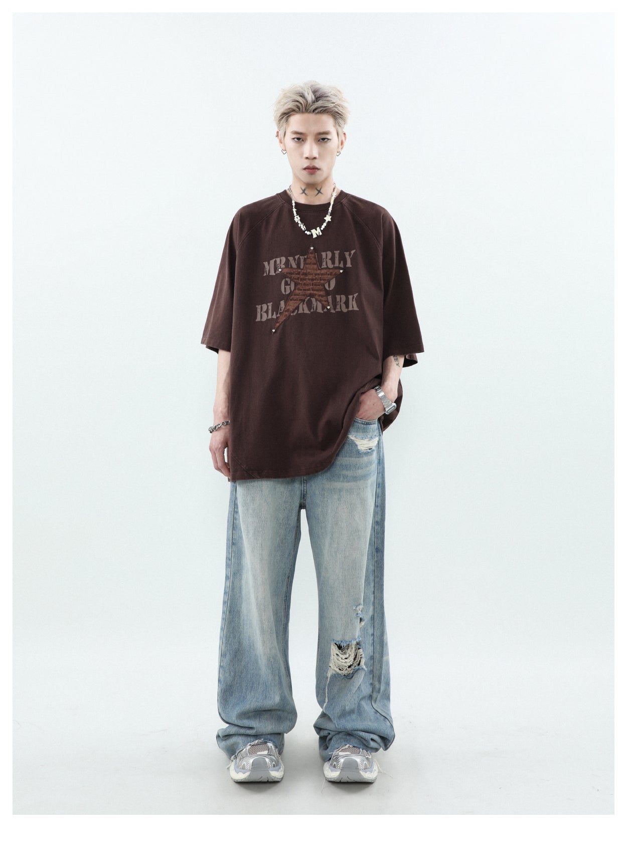 オーバーサイズワッペンTシャツ P178