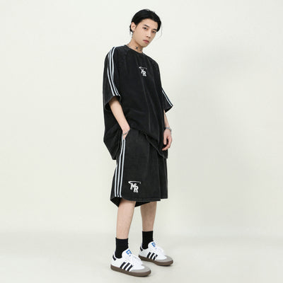 Oversized side line shorts P181