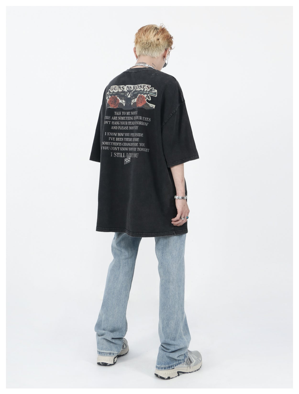 レトロフロントグラフィックTシャツ P198