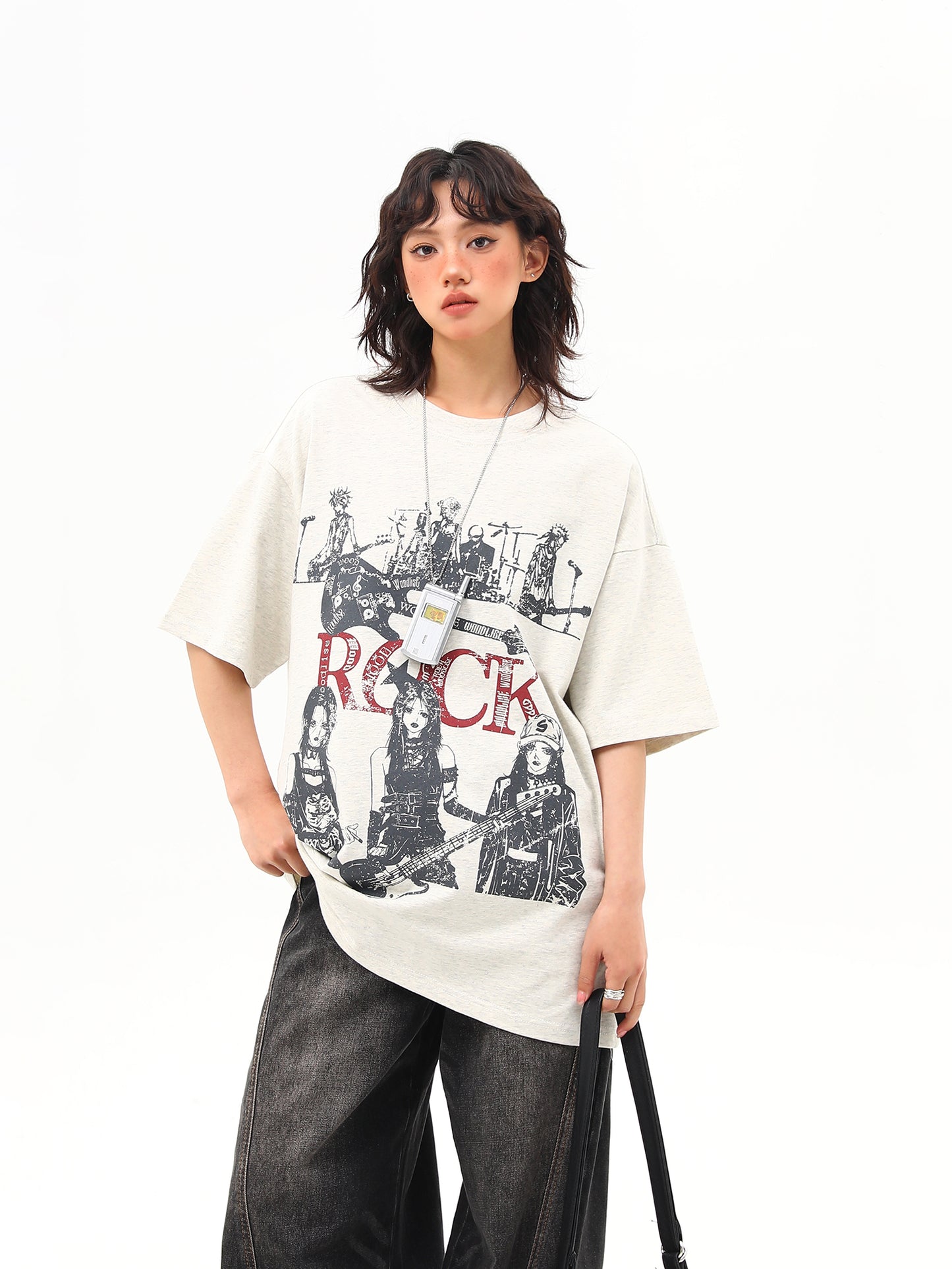 バンド プリント Tシャツ P2017