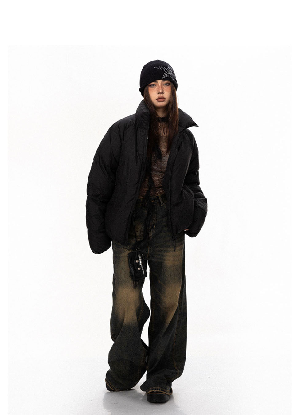 Stand collar down jacket P675