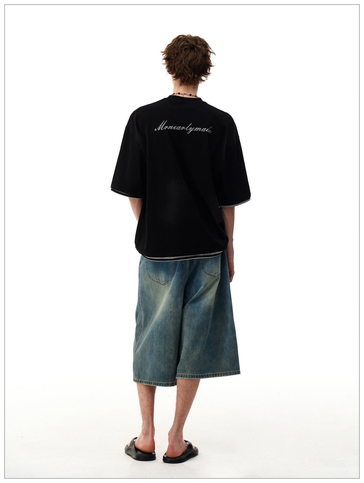 フェイクツーピース コットンTシャツ P2093