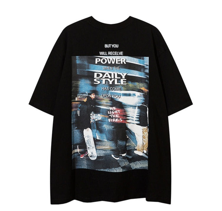 ポートレートスケートTシャツ P1488