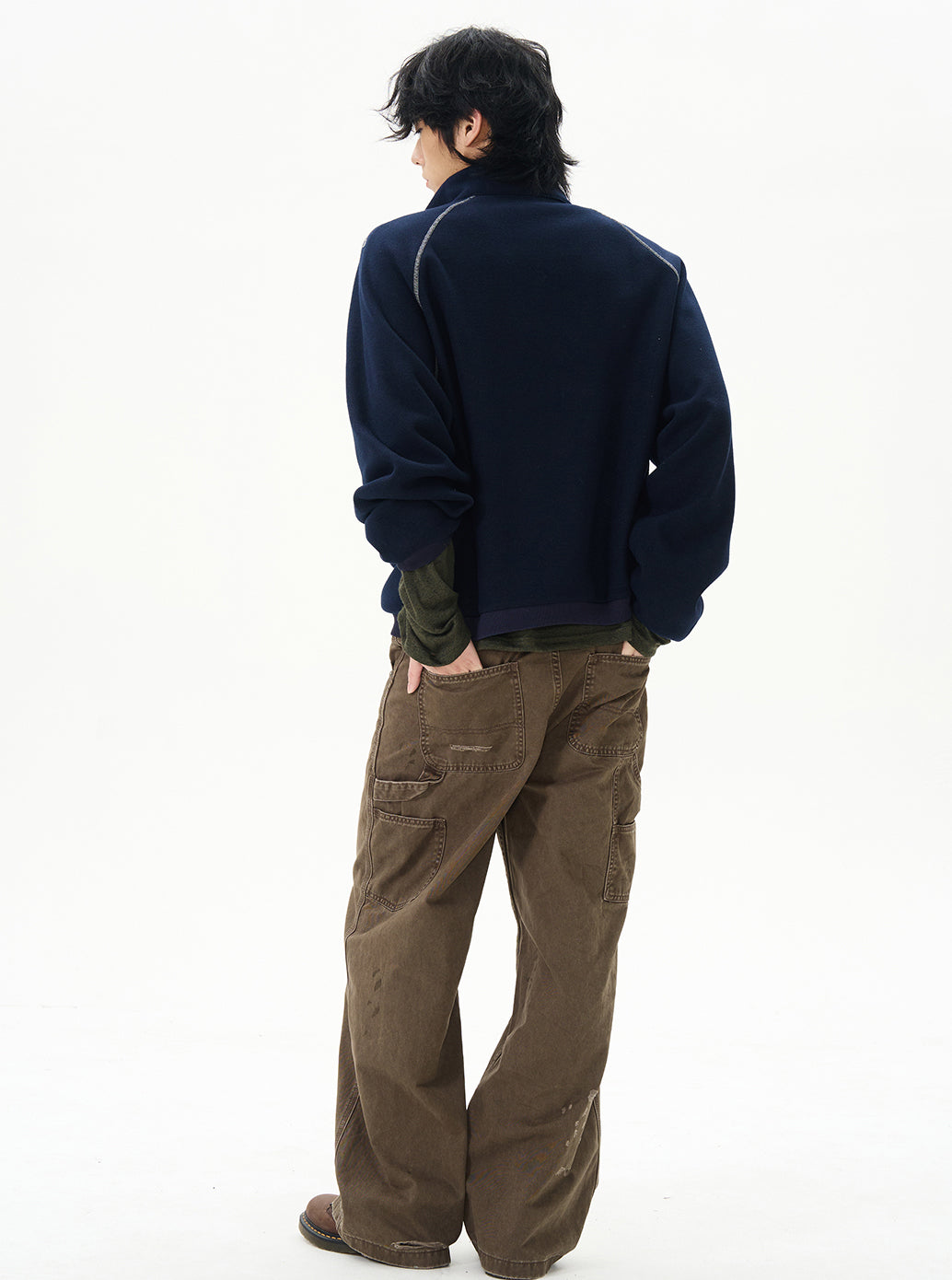 ハーフジップ スウェットシャツ P1991