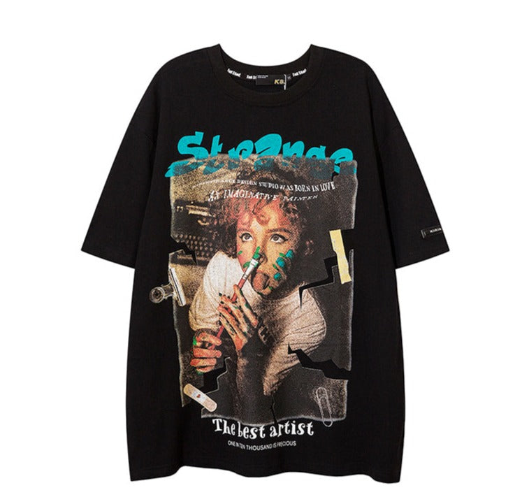 ポートレートプリントTシャツ P1493