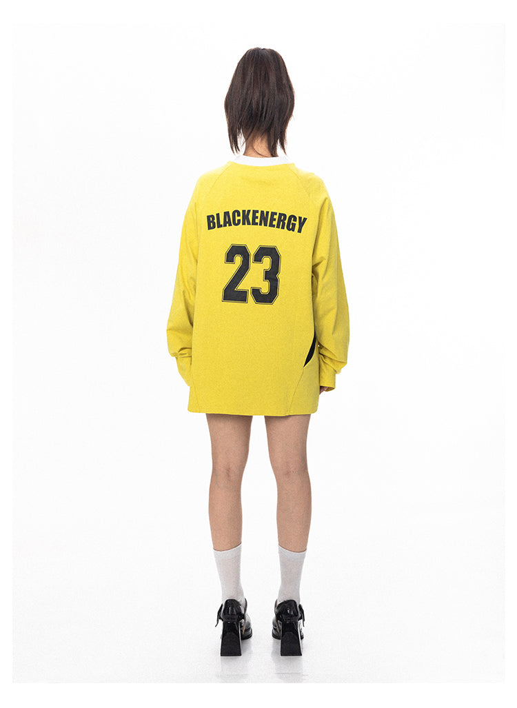 American patchwork print long sleeve T-shirt P762