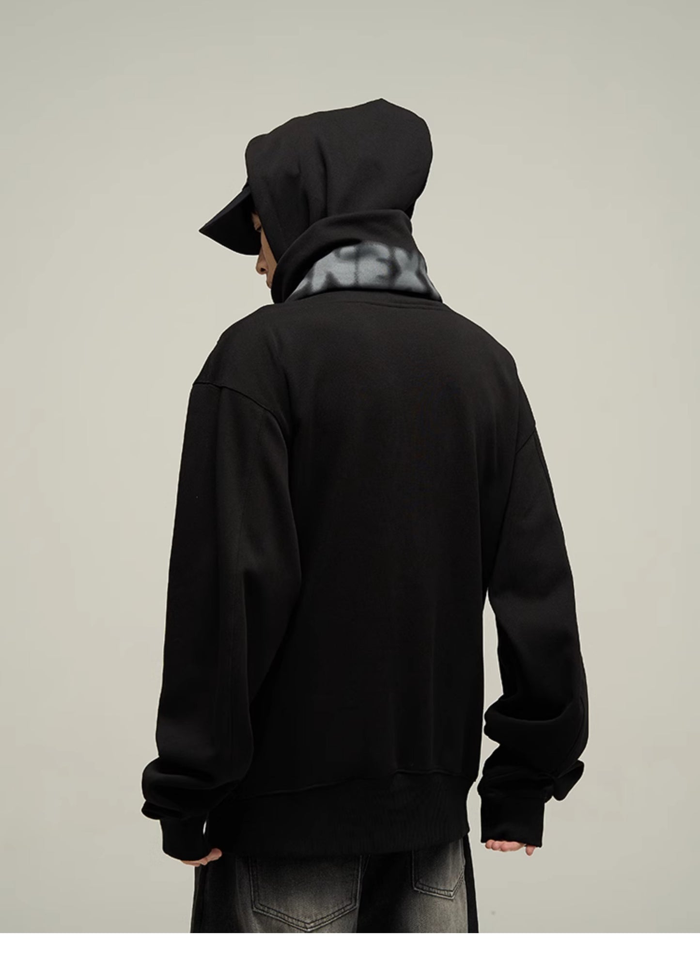 하프 Zip 헤비 파커 P342