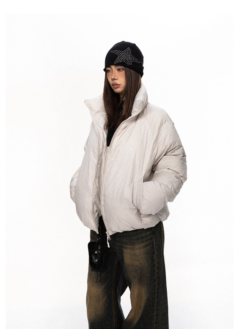 Stand collar down jacket P675
