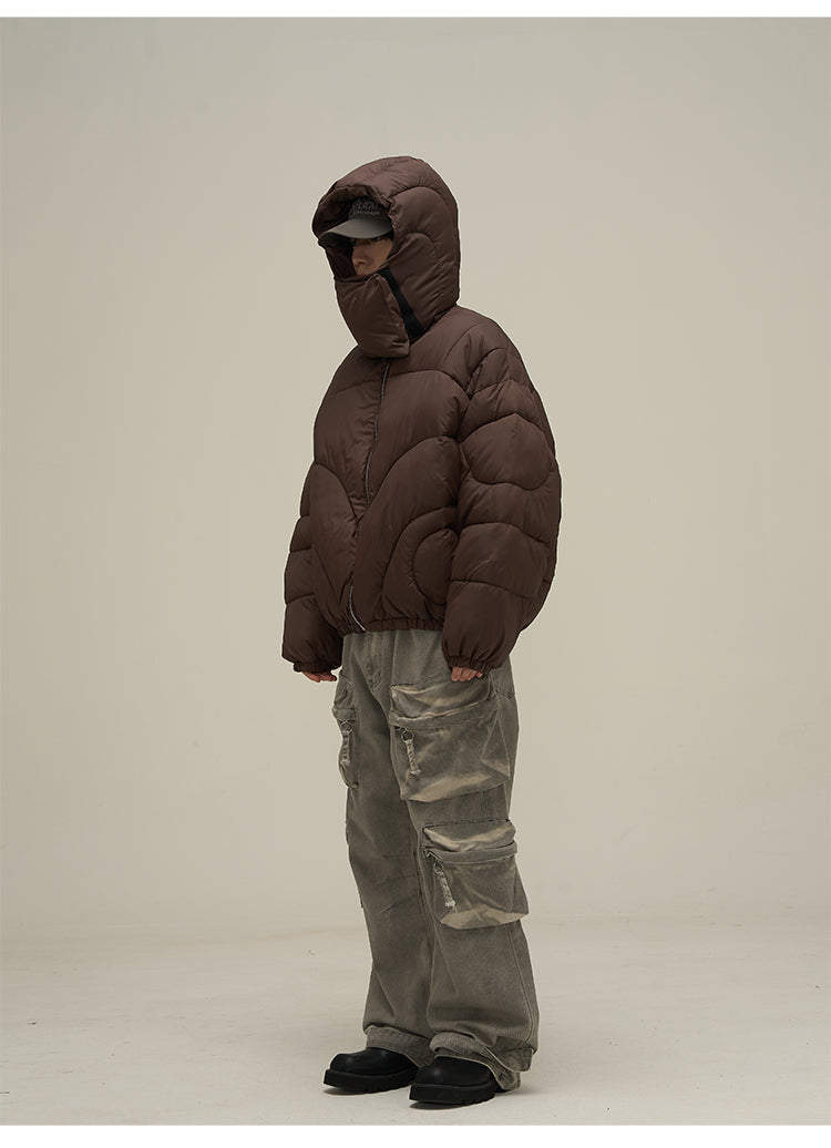 ニッチネックデザインルーズフィットダウンジャケット P649