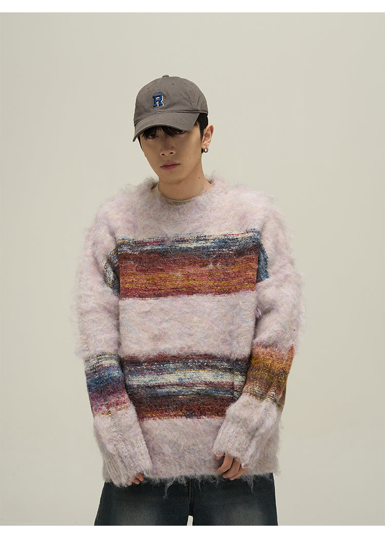 Loose fit contrast knit P605