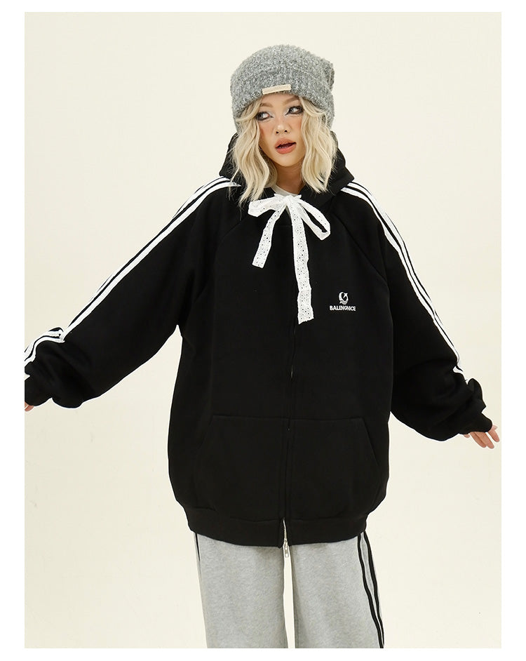 レースストラップサイドラインパーカー P1787