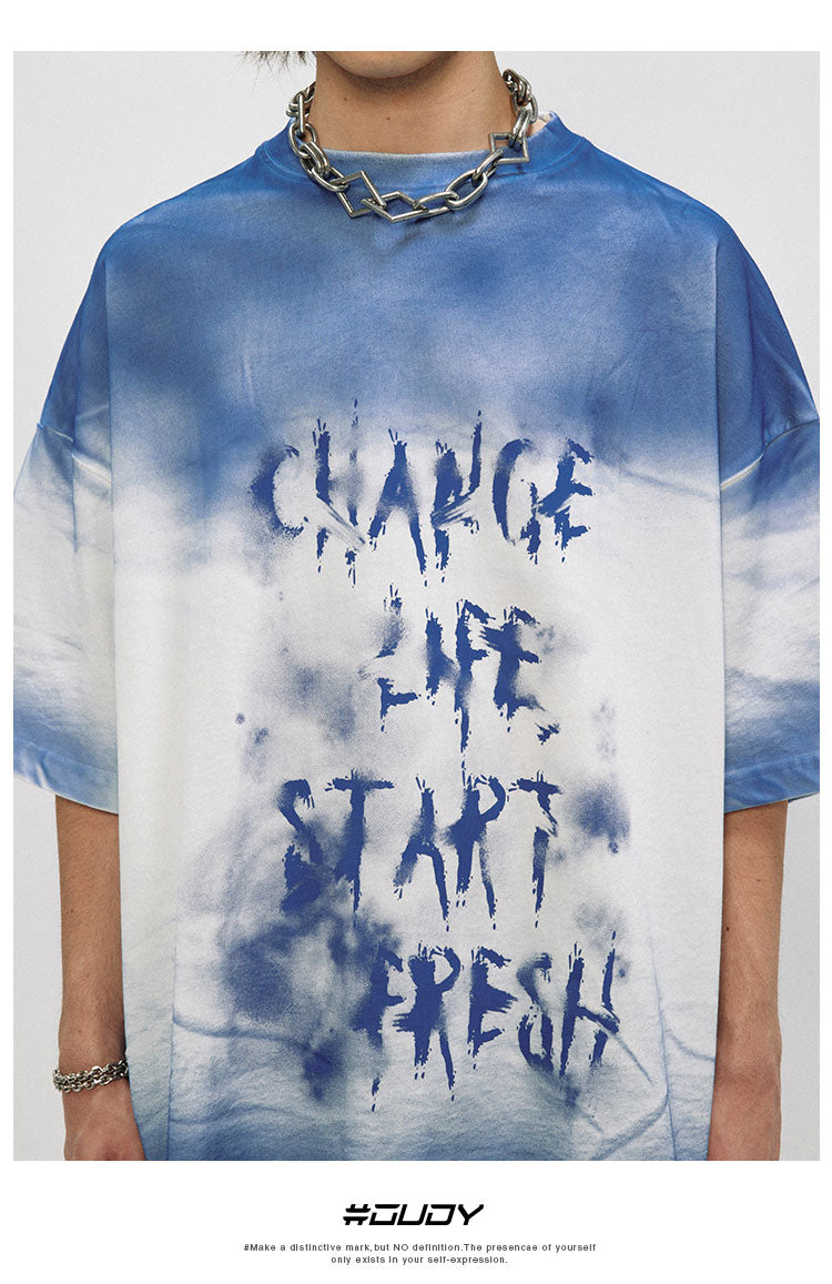 レトロ ダメージ 半袖 Tシャツ P1389