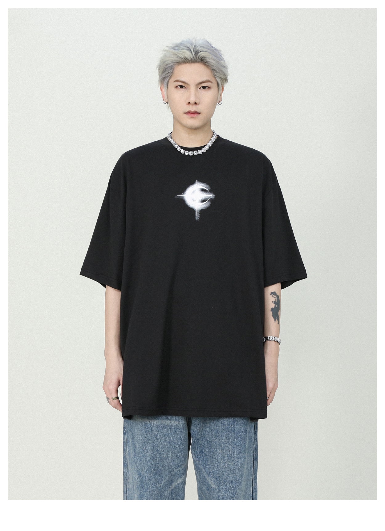 ルーズフィットバックプリントTシャツ P188