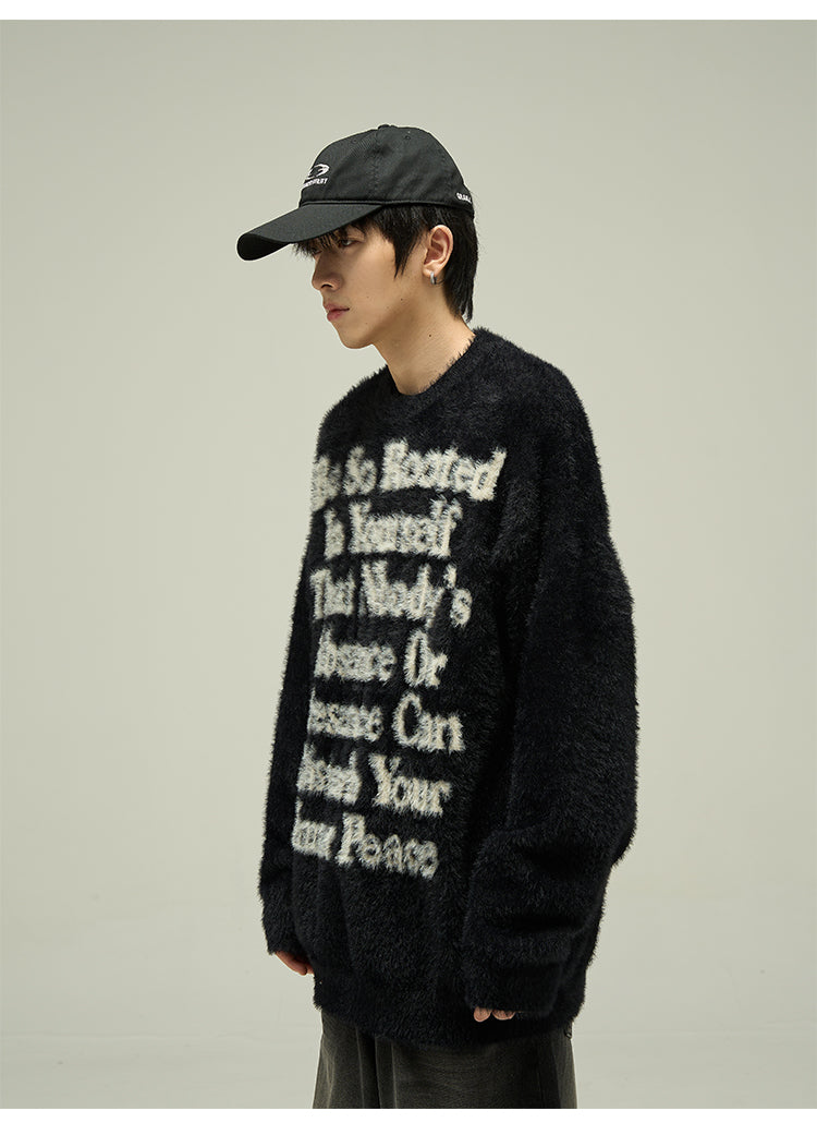 Loose fit letter knit P346