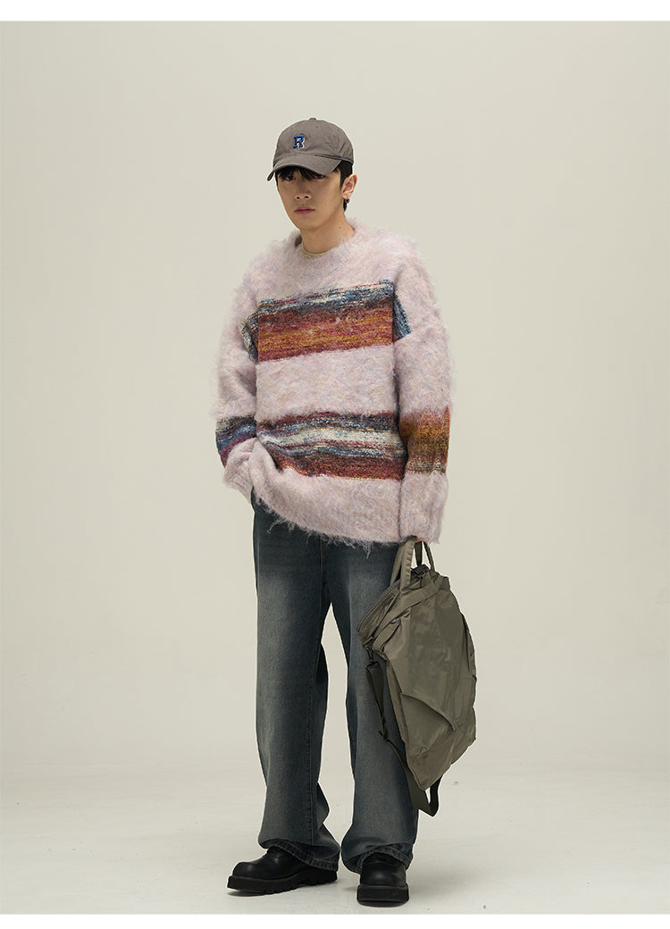 Loose fit contrast knit P605