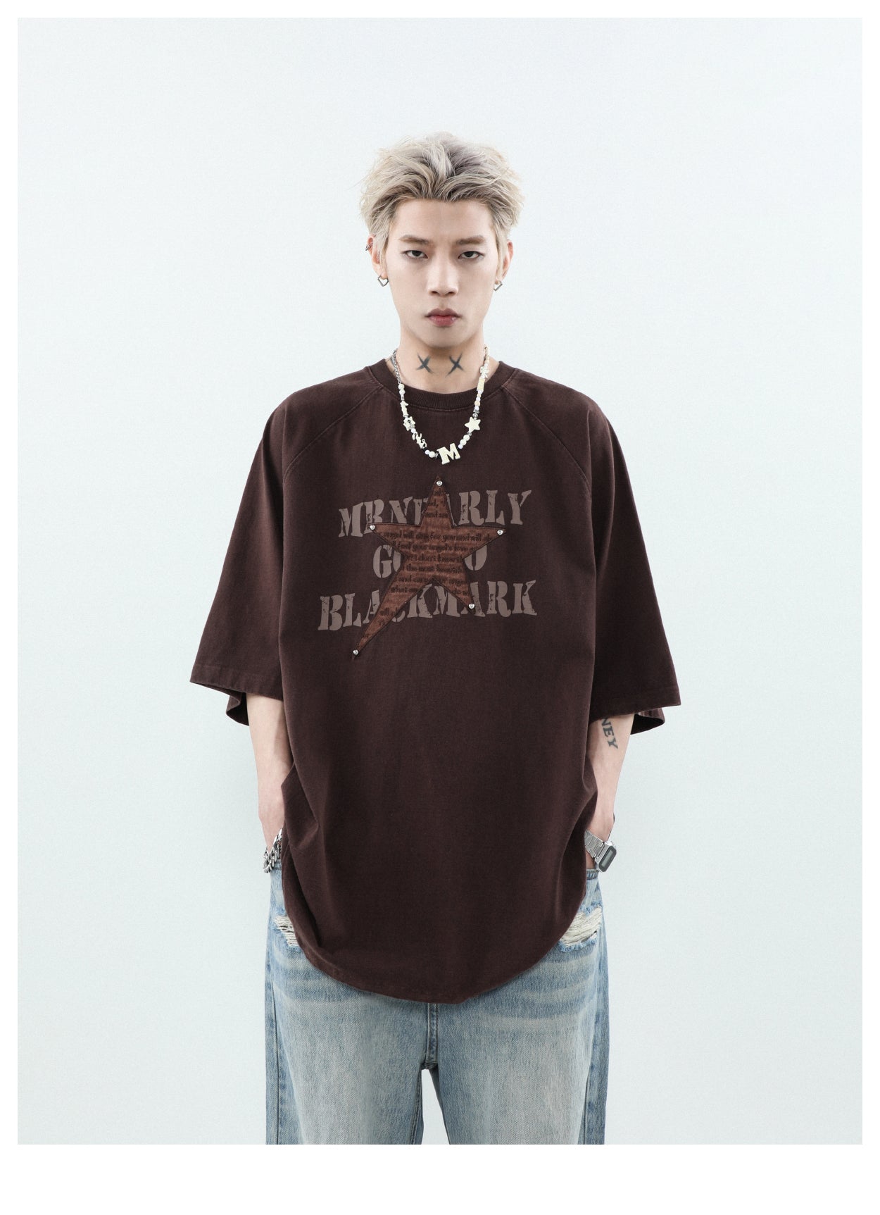 オーバーサイズワッペンTシャツ P178