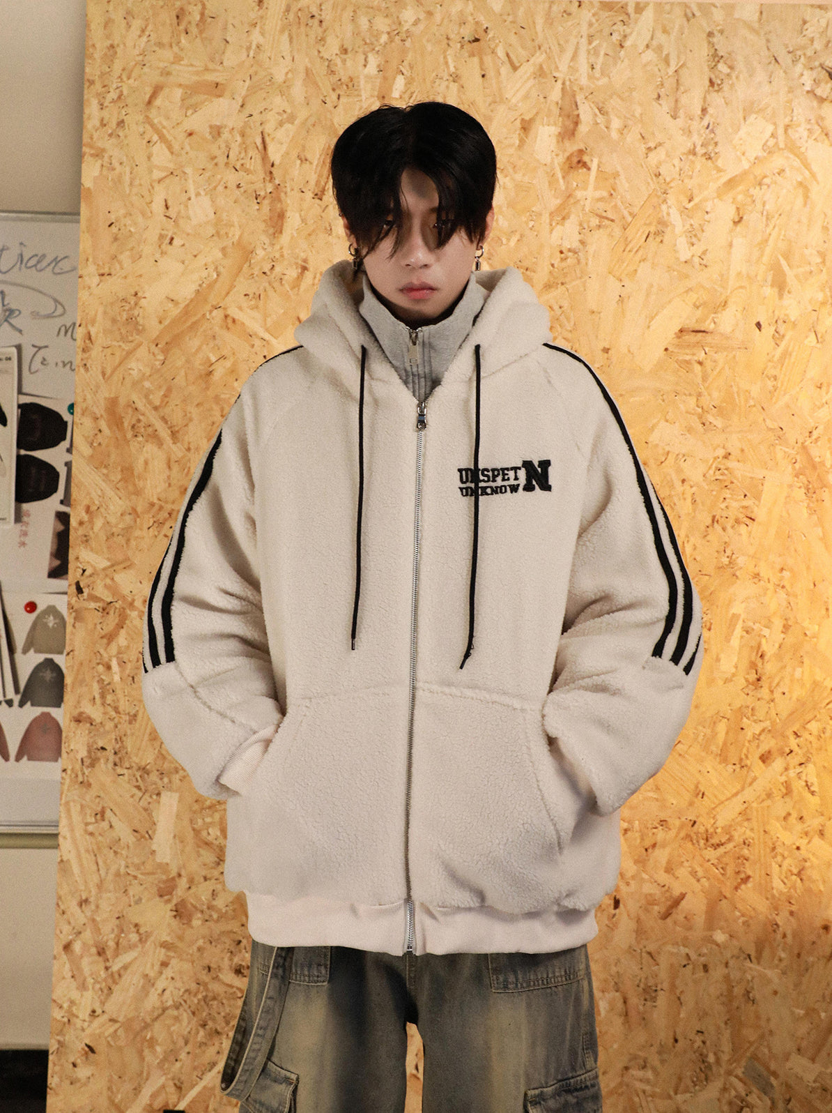 아메리칸 레트로 후드 코튼 재킷 P890