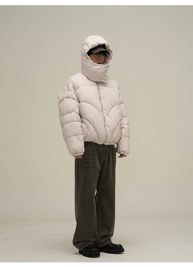 ニッチネックデザインルーズフィットダウンジャケット P649