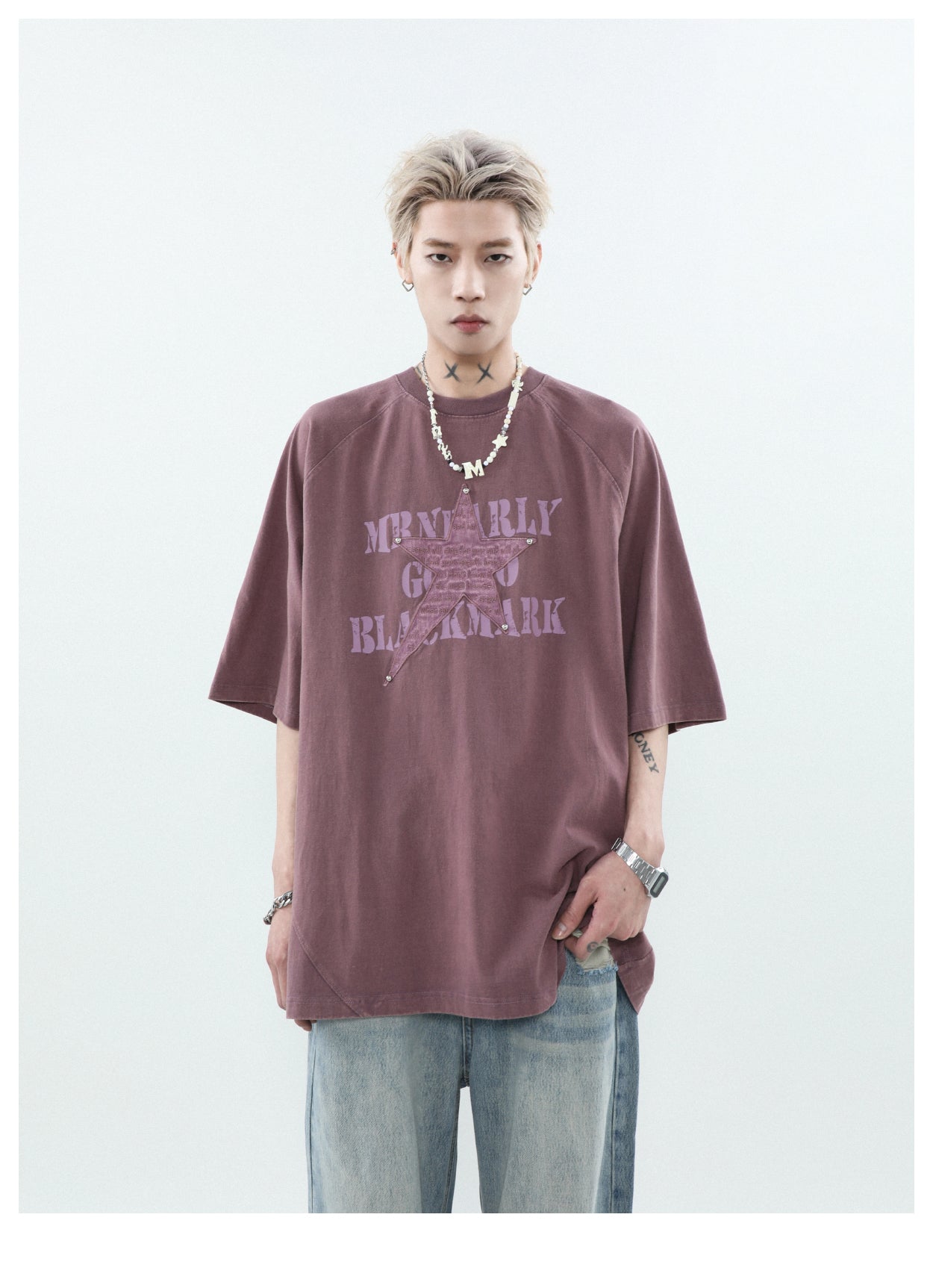 オーバーサイズワッペンTシャツ P178