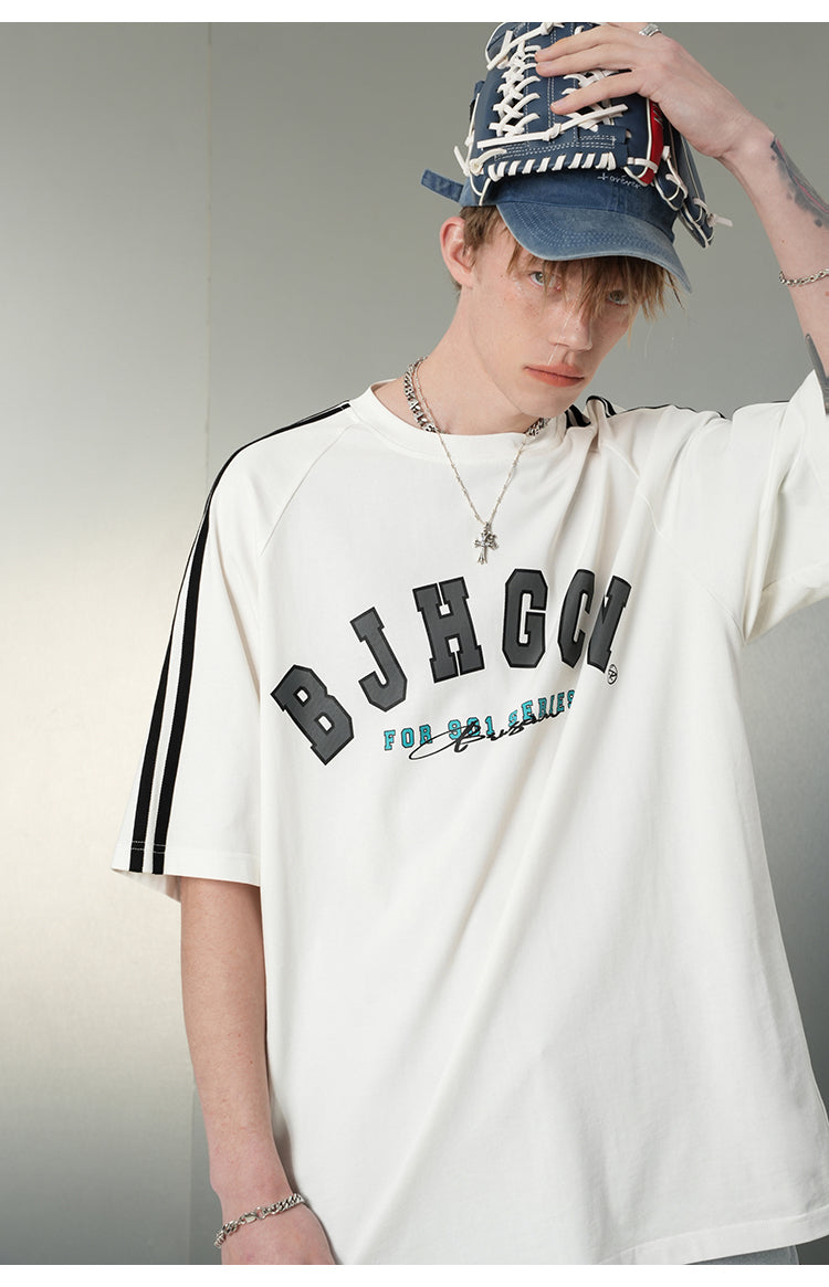 オーバーサイズサイドラインTシャツ P093