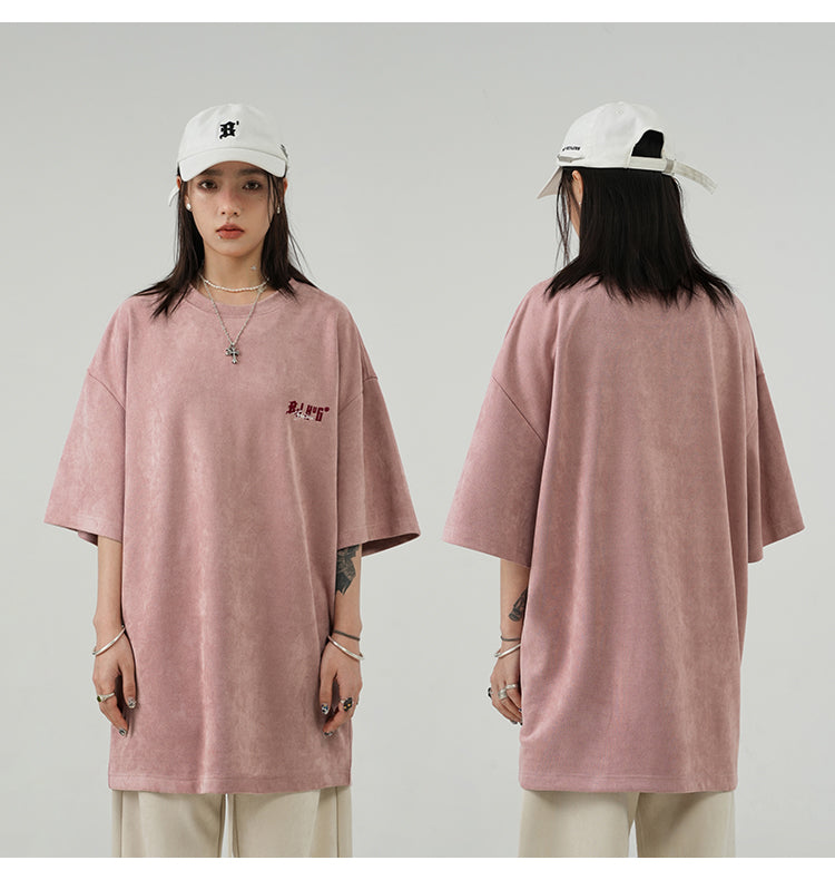 コントラストカラー 刺繍Tシャツ P2152