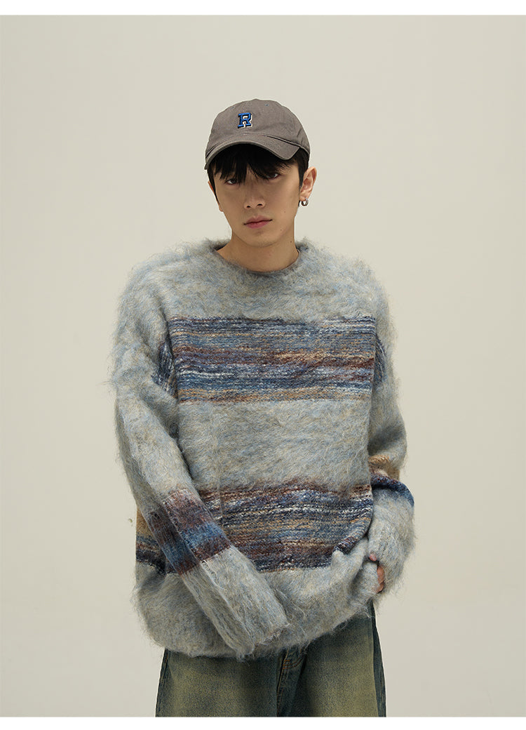 Loose fit contrast knit P605