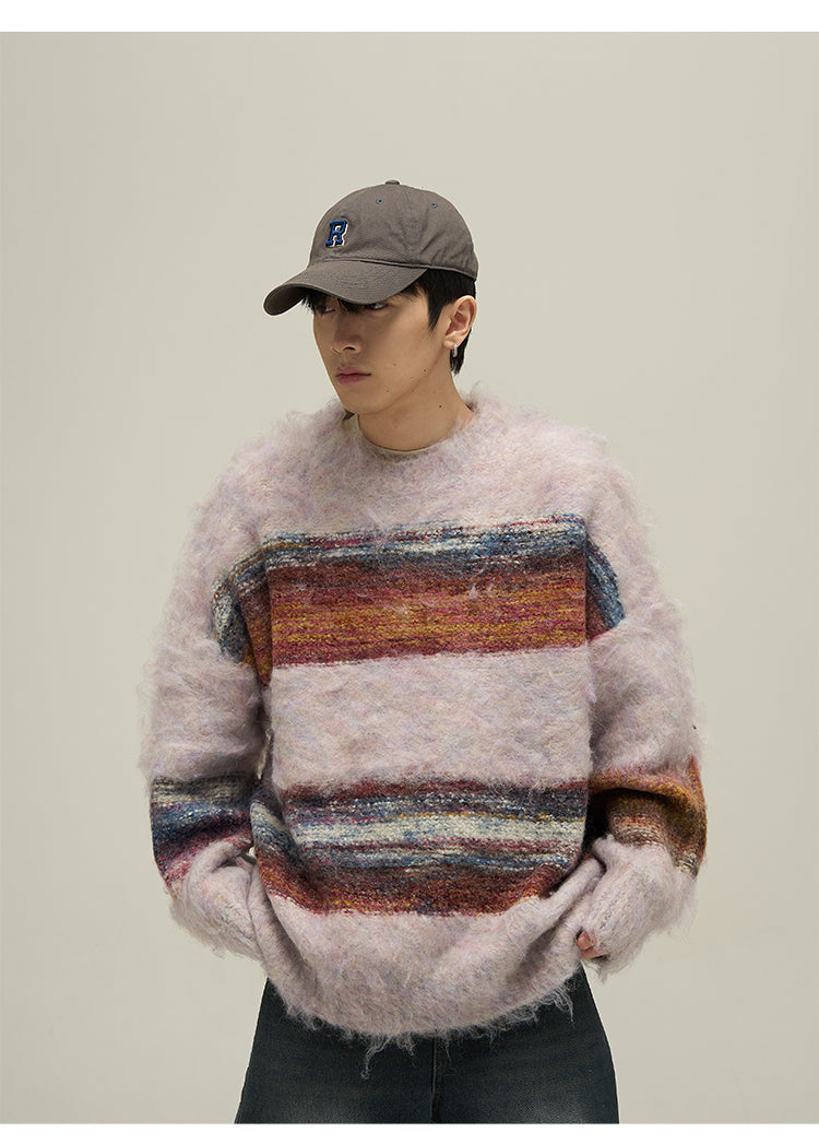 Loose fit contrast knit P605