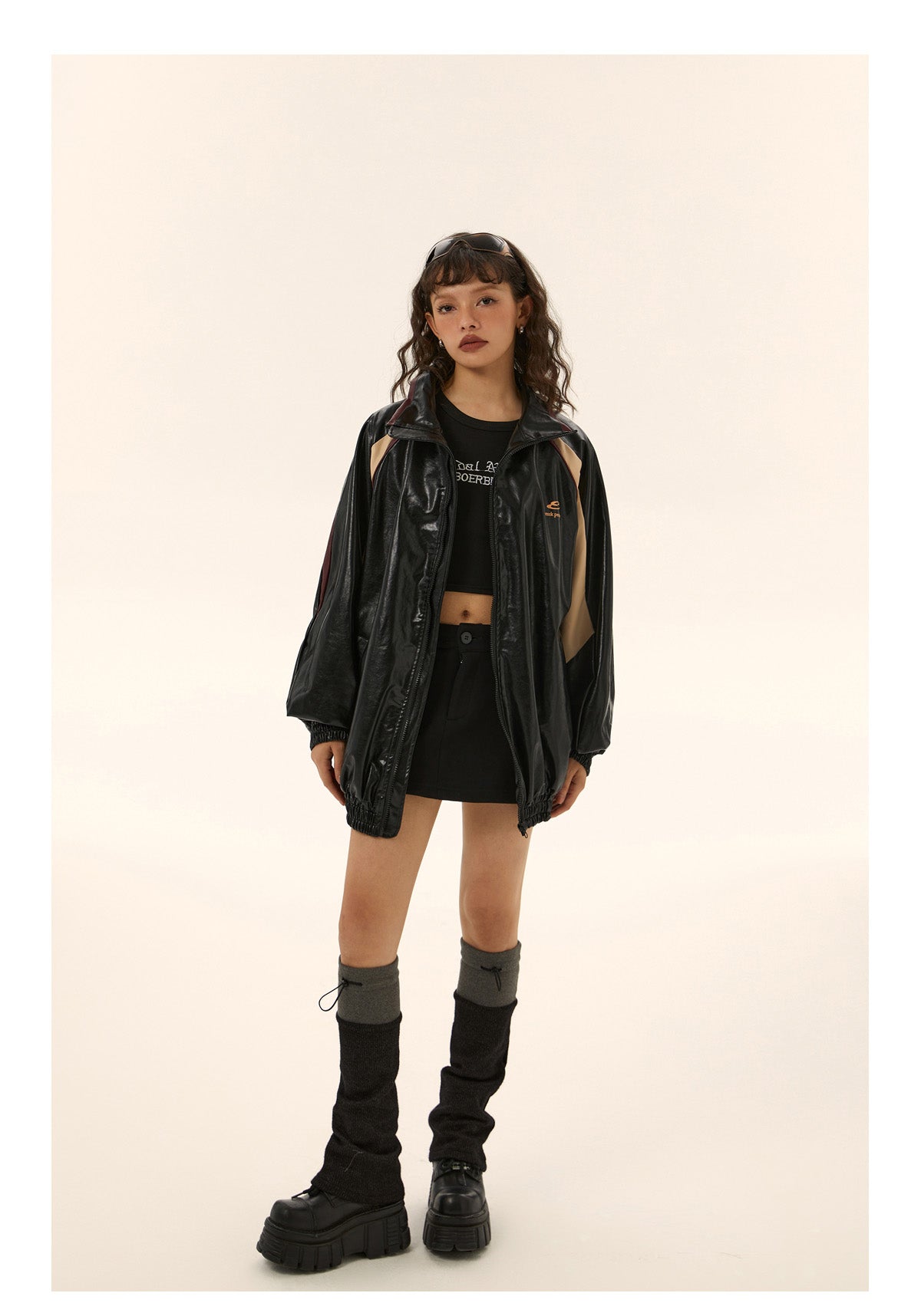 Retro Baseball Leather Jacket P589