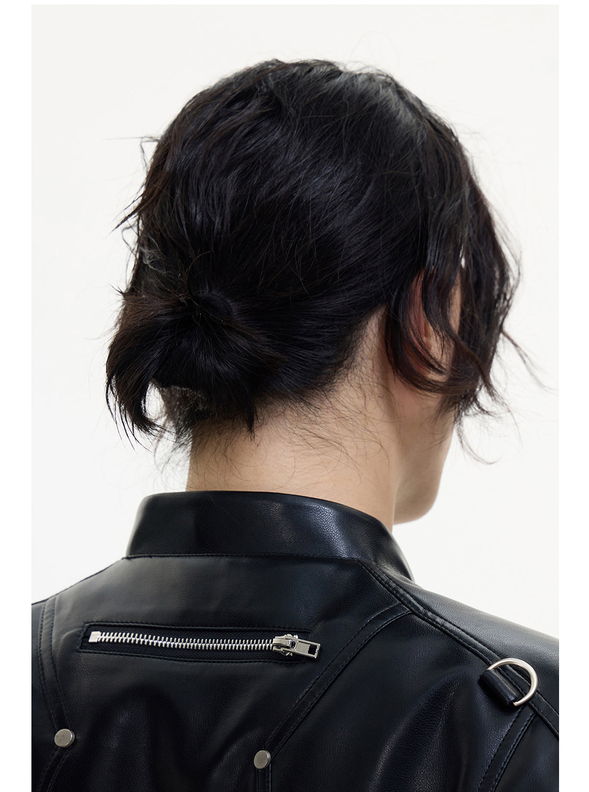 Shoulder pad leather jacket P541