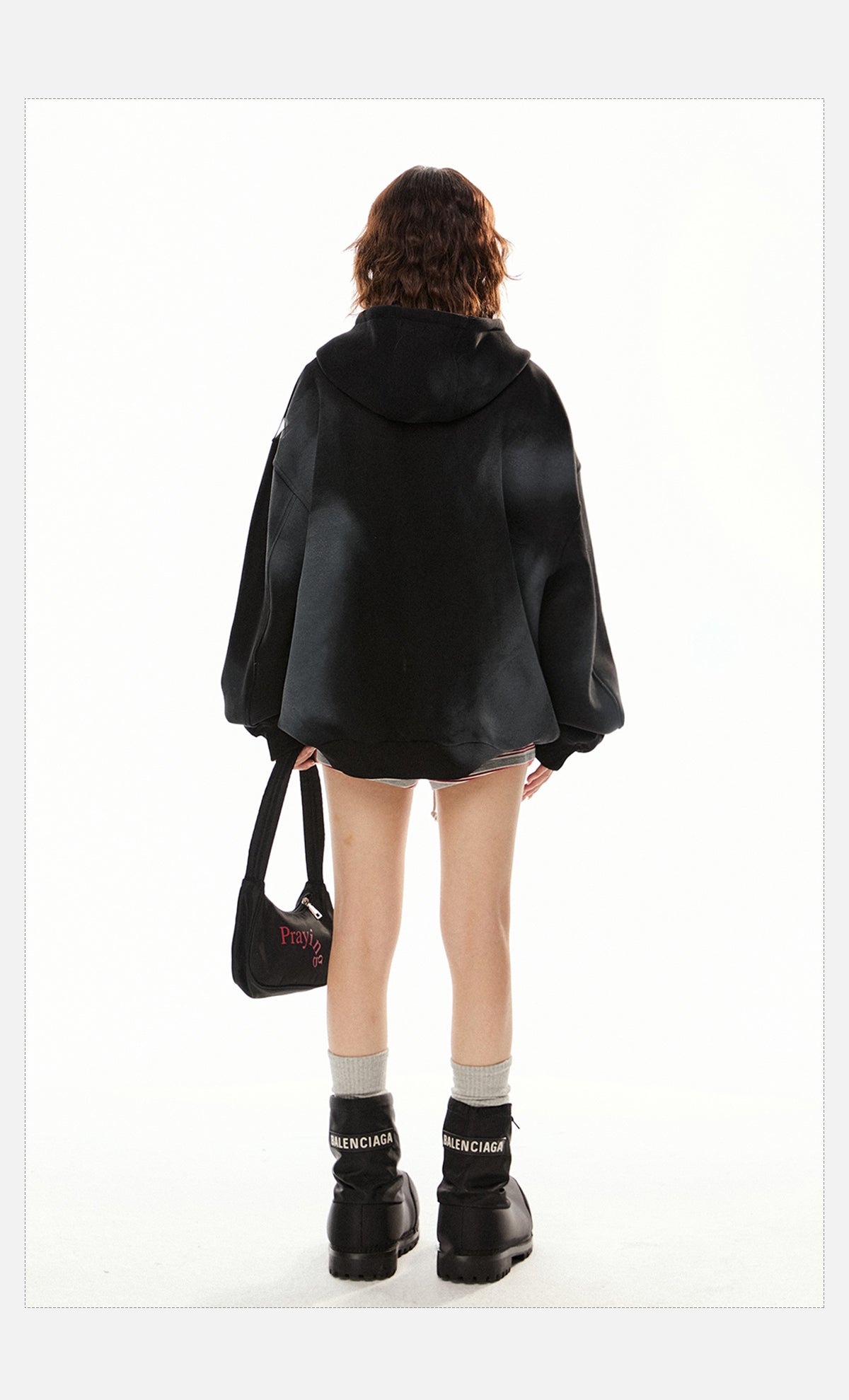 グラデーション ジッパーフード付き スウェットシャツ P1982