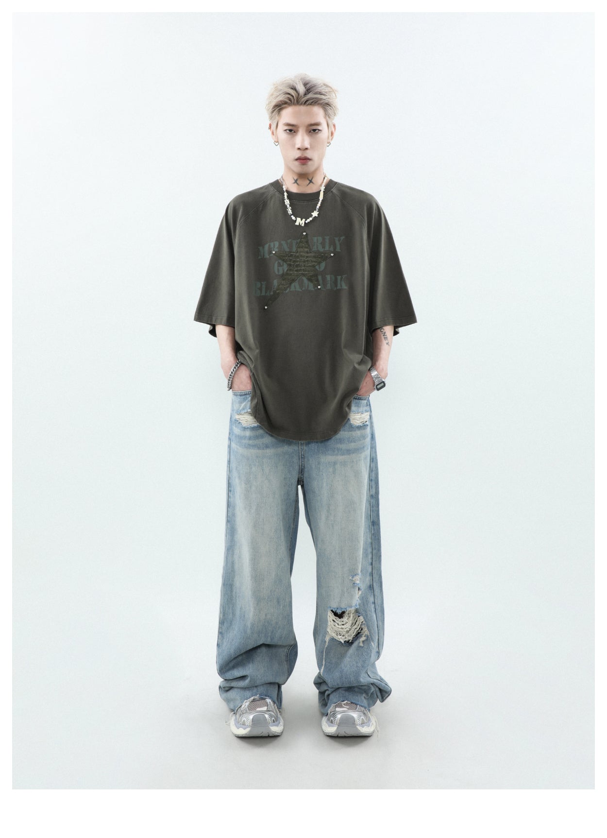 オーバーサイズワッペンTシャツ P178