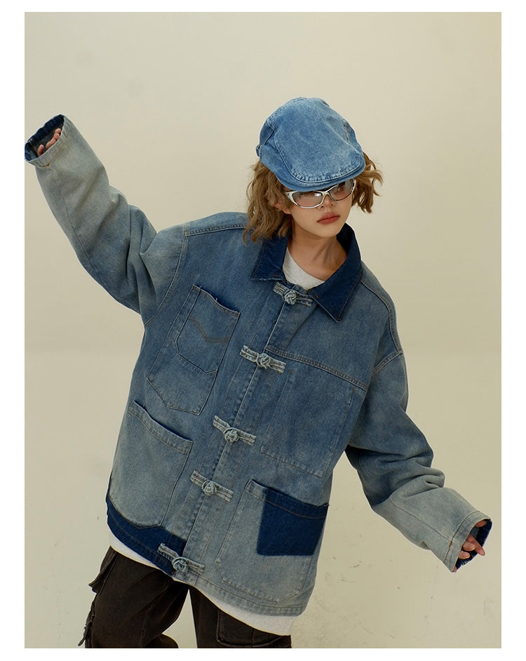 ディスクバックル ダメージデニムジャケット P1788