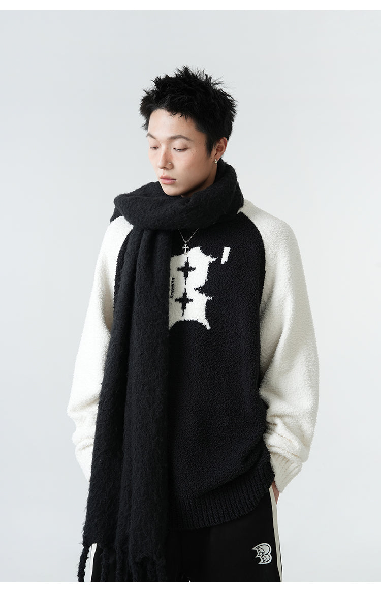 콘트라스트 스플라이싱 니트 P385