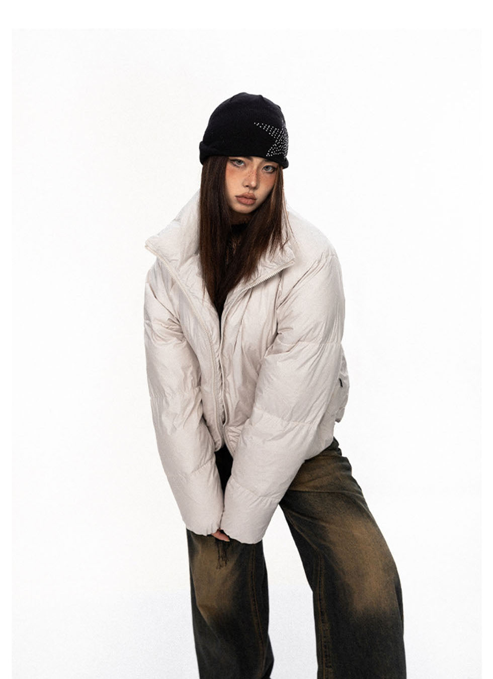 Stand collar down jacket P675