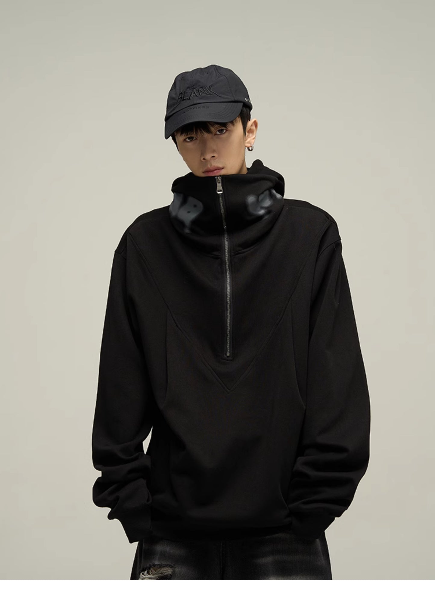 하프 Zip 헤비 파커 P342