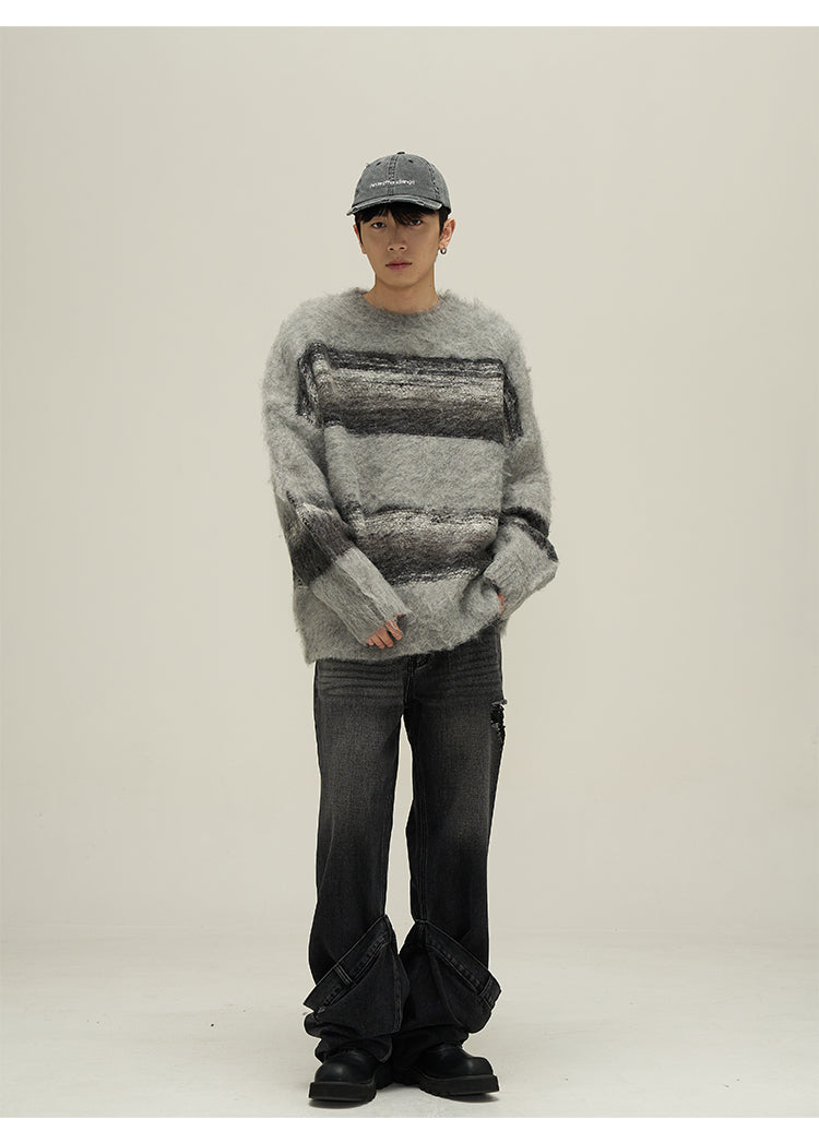 Loose fit contrast knit P605