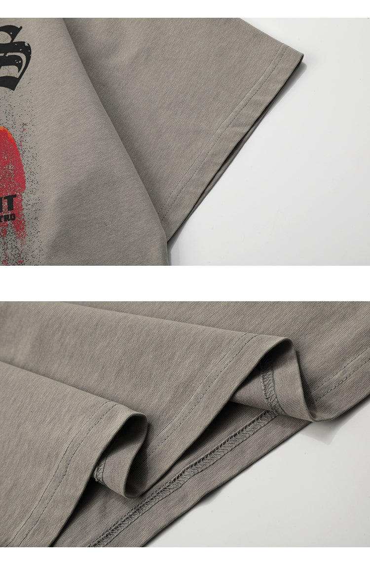 ウォッシュドペイントプリント Tシャツ P1521