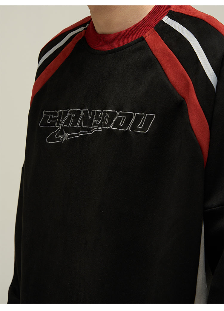 Retro round neck sports sweatshirt P618