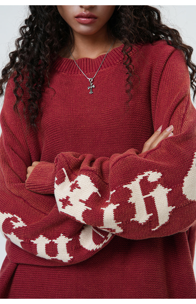 Round neck gothic sweater P374