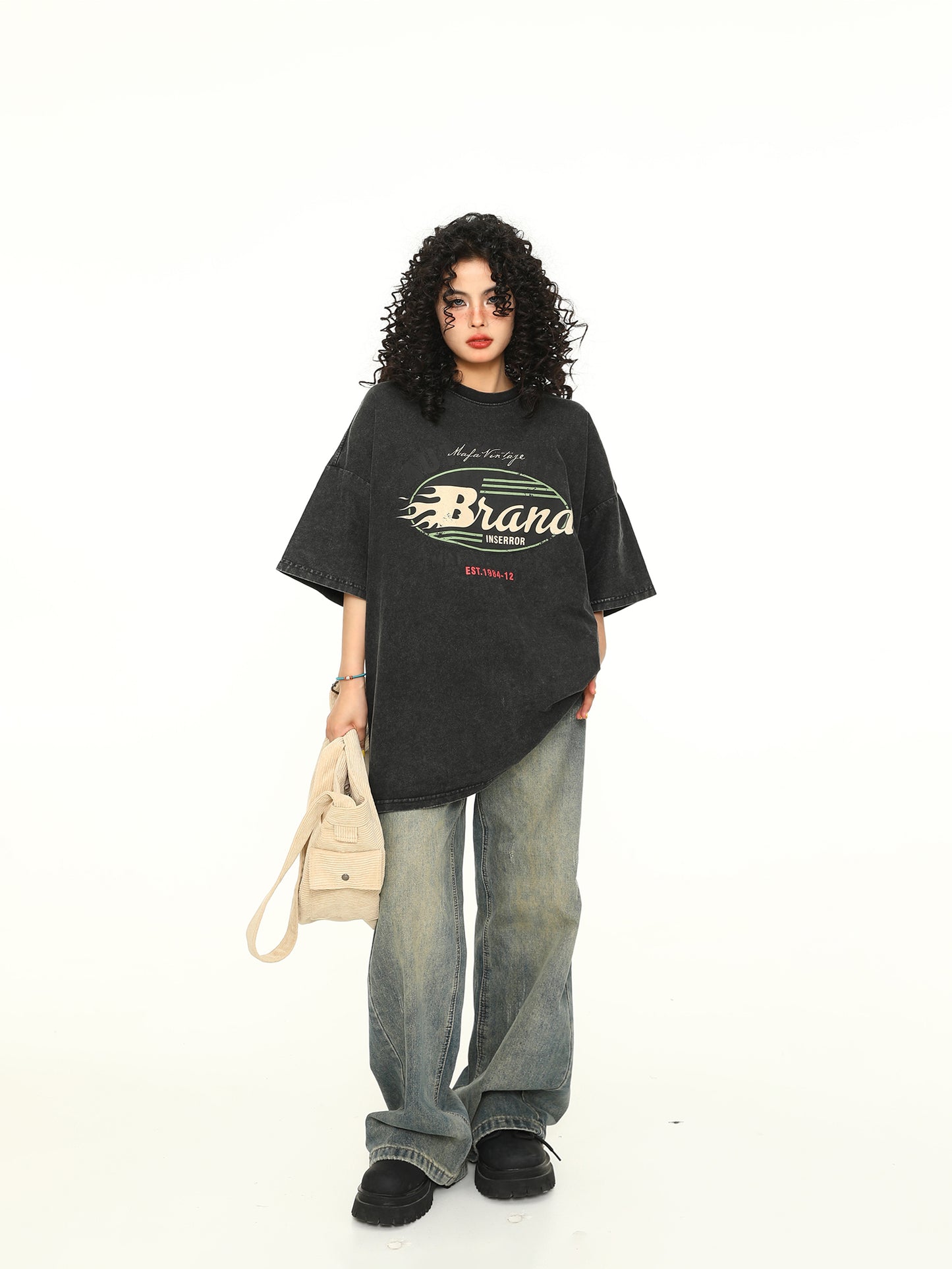 ウォッシュ加工 ダメージ加工 Tシャツ P1634