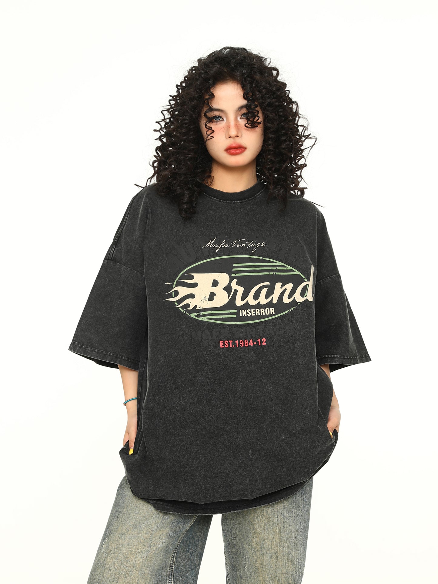 ウォッシュ加工 ダメージ加工 Tシャツ P1634