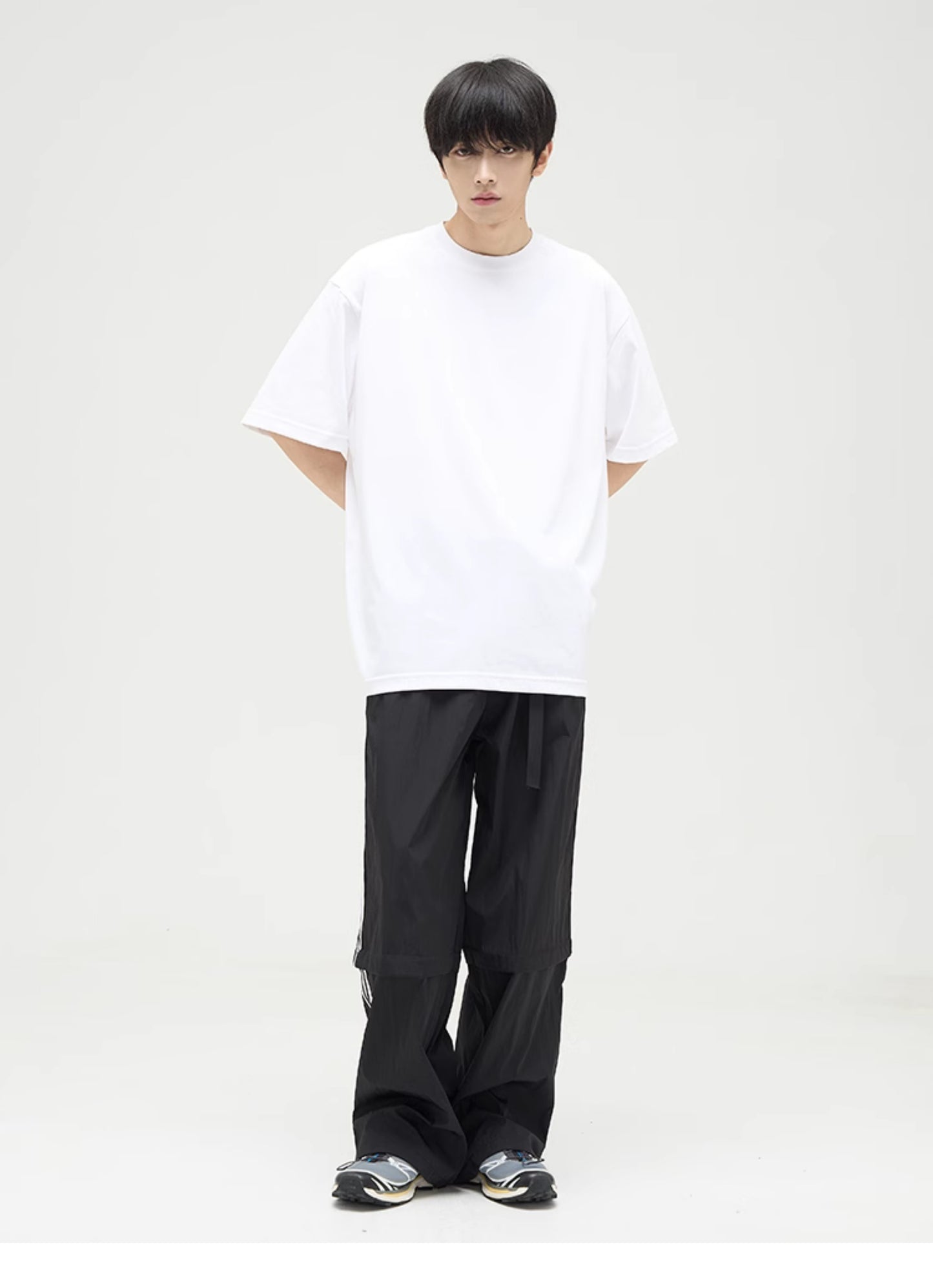 Loose fit side line casual pants P352