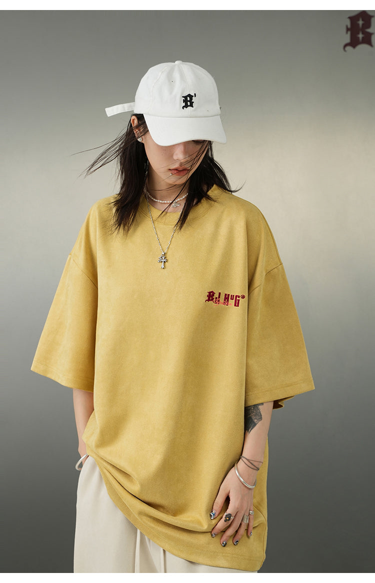 コントラストカラー 刺繍Tシャツ P2152