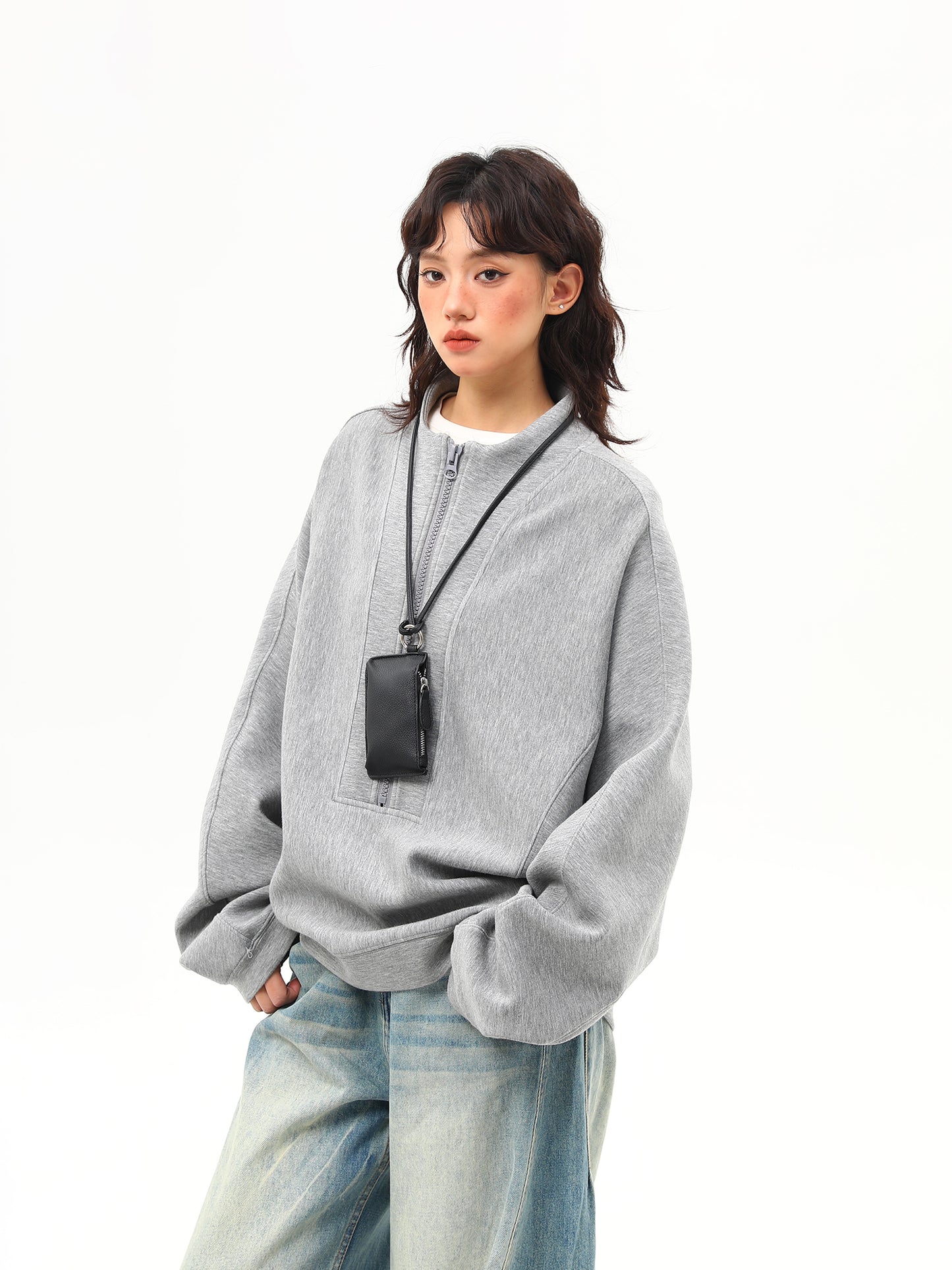 ハーフジップ スウェットシャツ P2029