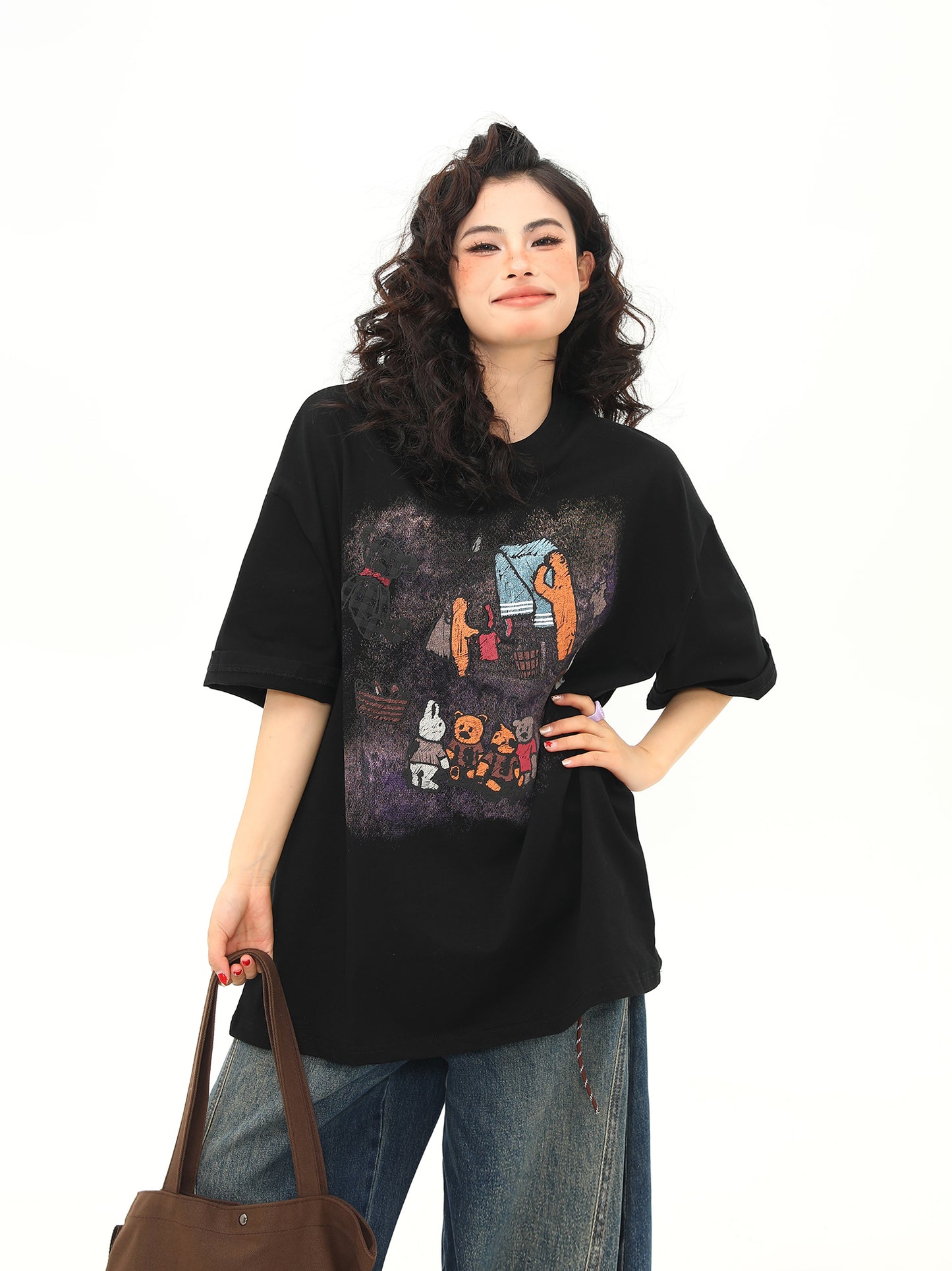 漫画プリント Tシャツ P2056