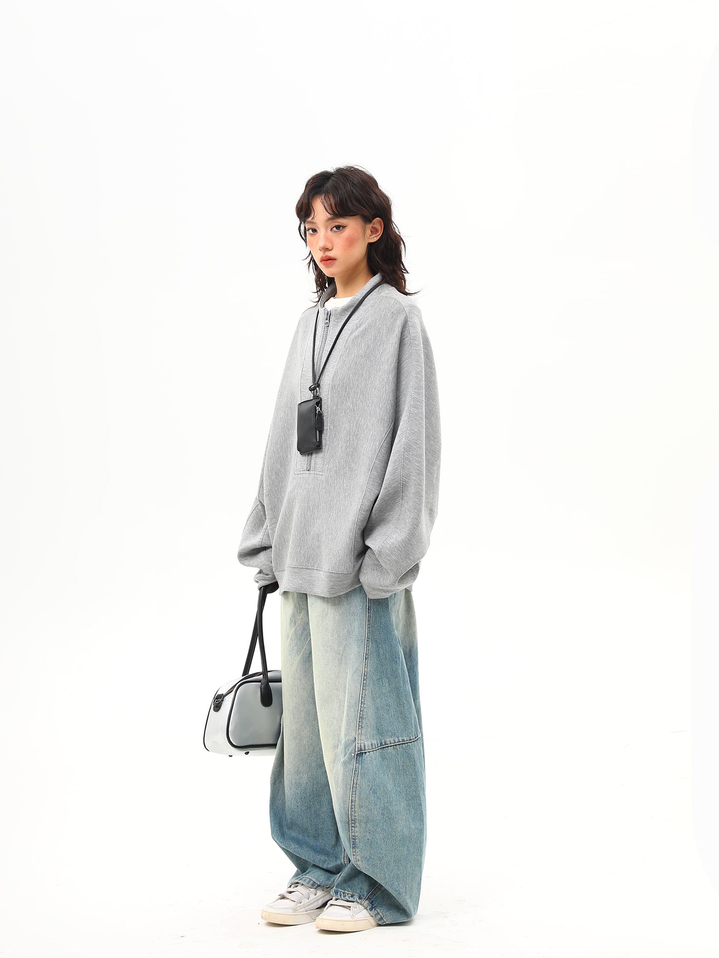 ハーフジップ スウェットシャツ P2029