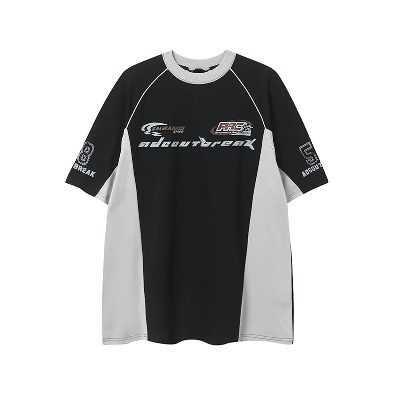 スプライシング コントラストカラー Tシャツ P2104